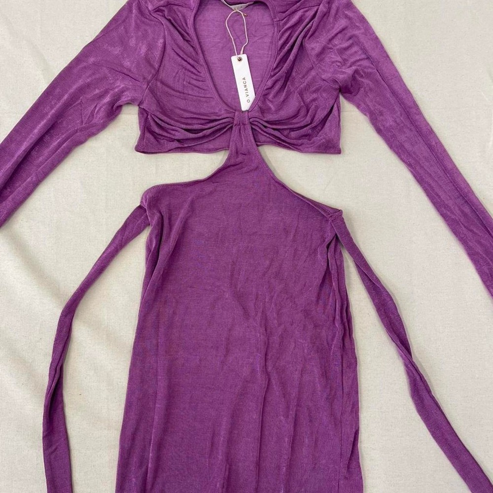 Soft mauve cutout mini dress with matching long sleeve shrug 💜